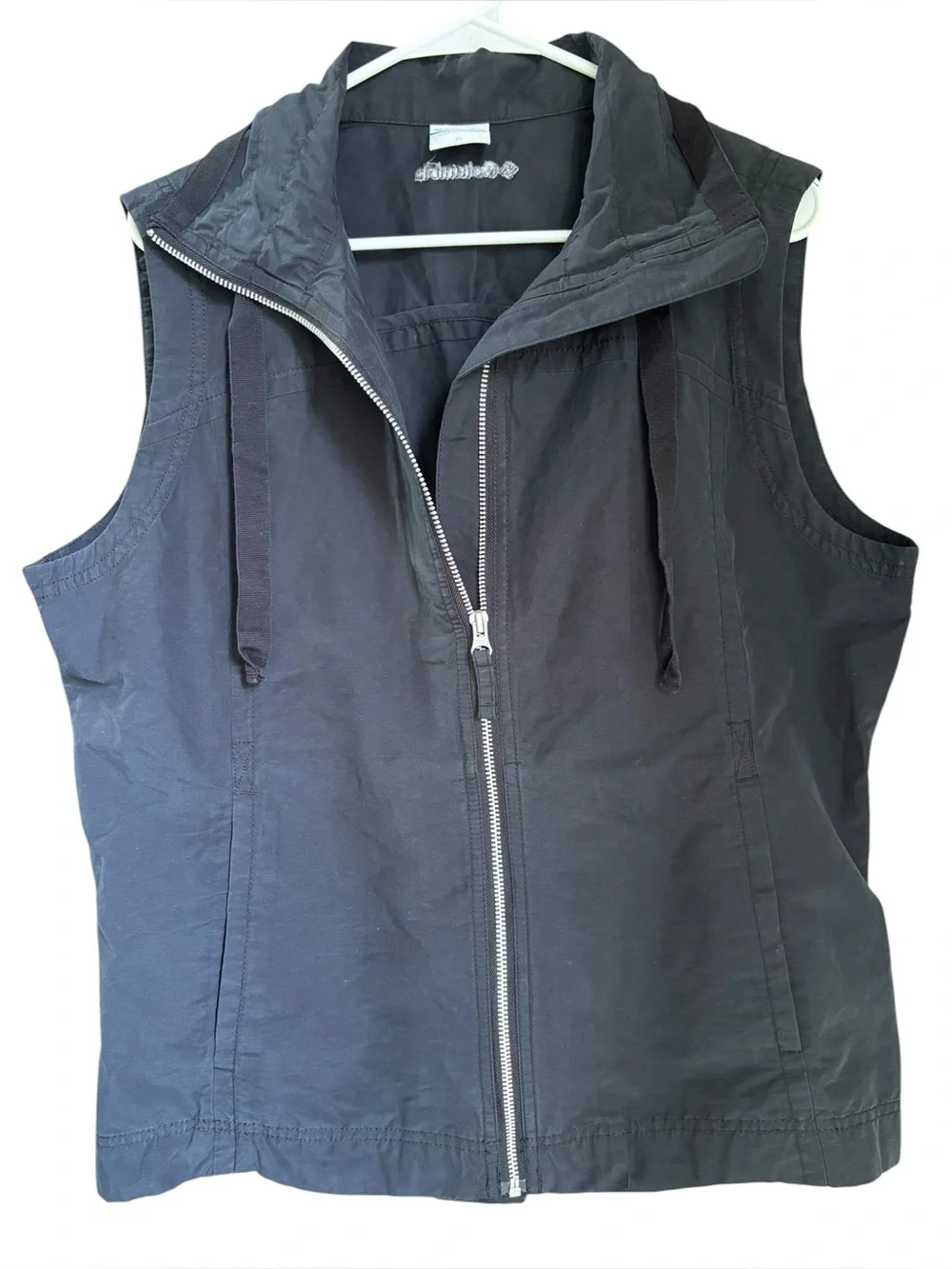 Columbia Women's Black Lightweight Cotton/Nylon Active Zip Up Vest Size XL